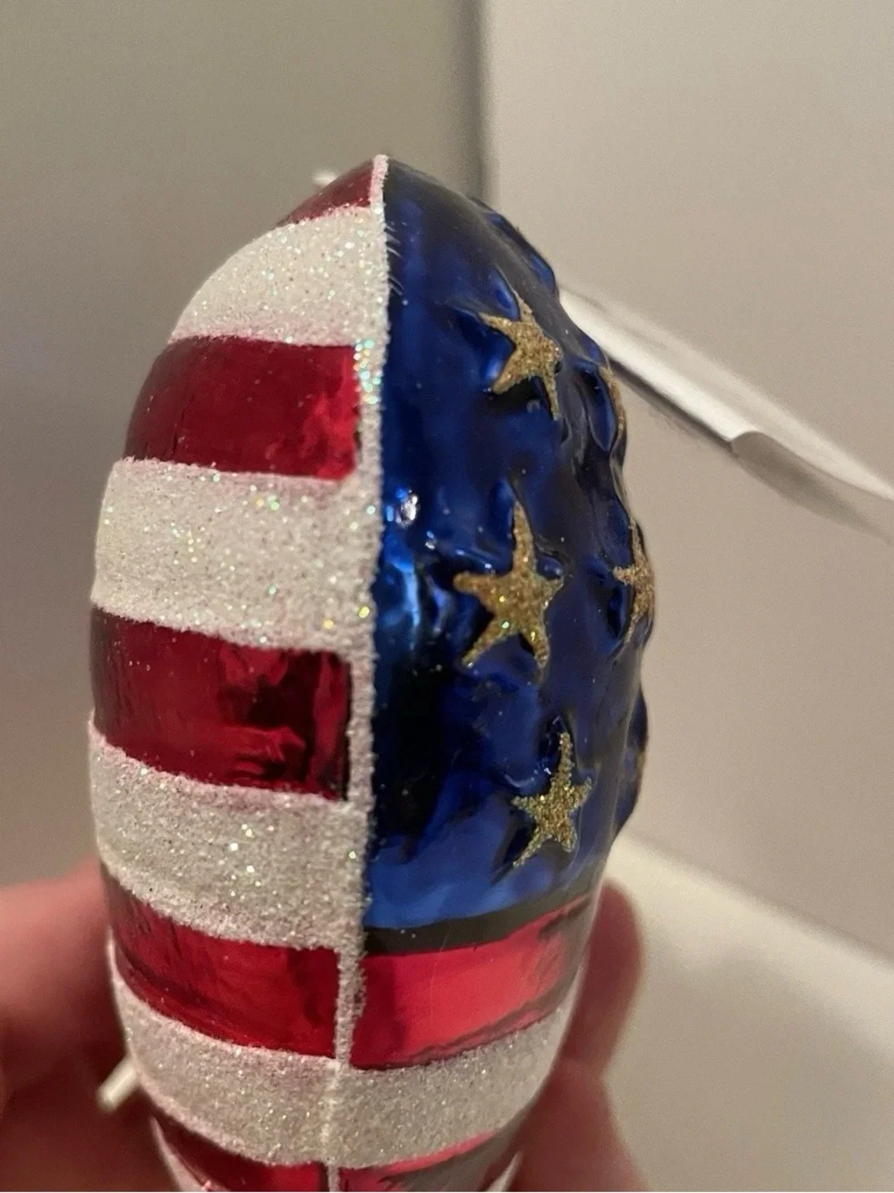 Vtg Christopher Radko Brave Heart Red Cross 9/11 Ornament 4.5” USA Flag Retired